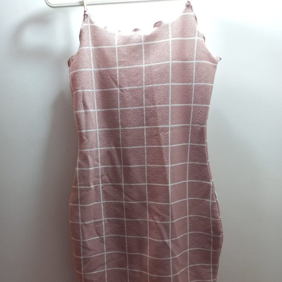 Pink and White Bodycon Dress - Picture 1 of 3